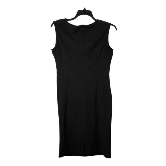 Miusol Dress XL Black Sleeveless Sheath Ruched Side Scoop Neck Midi Stretch - Picture 3 of 8